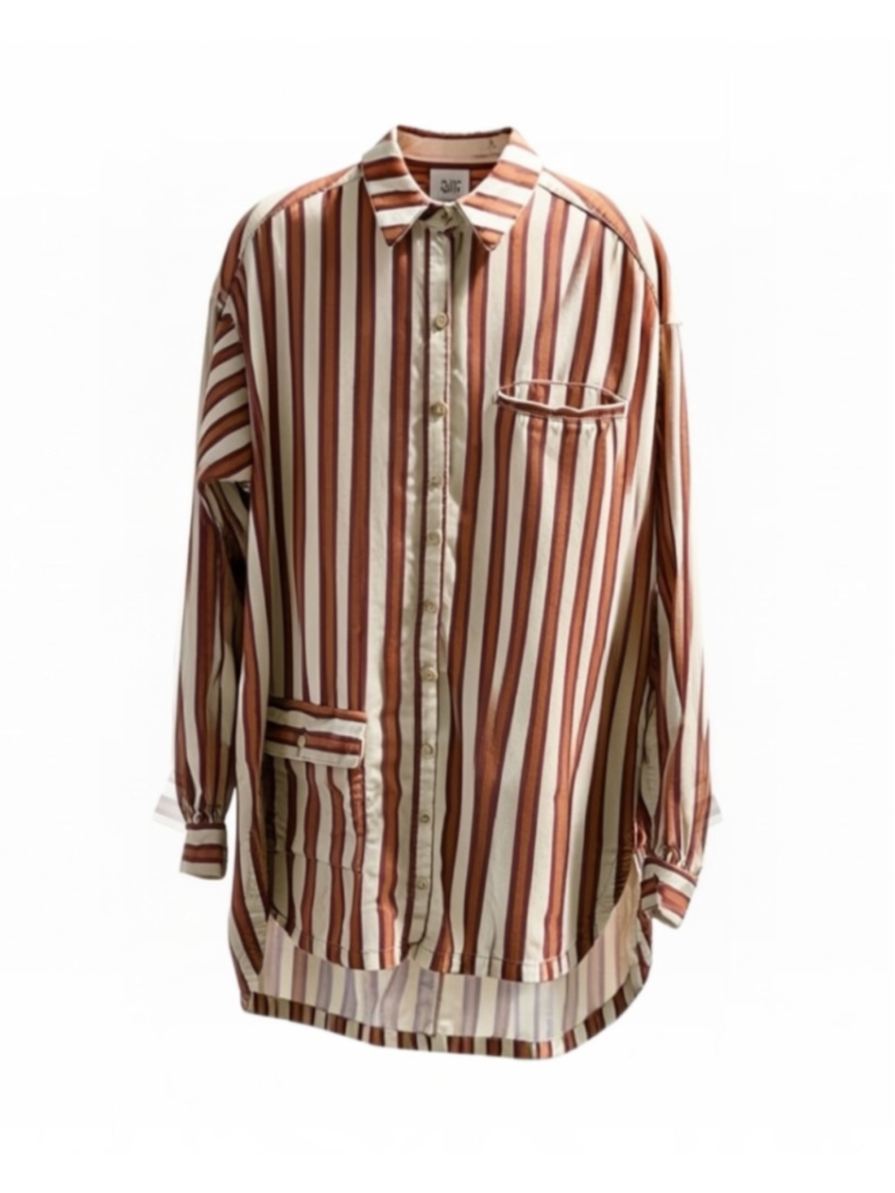 BDG Urban OutfitterStriped Corduroy Shirt in Beige and Brown Size S